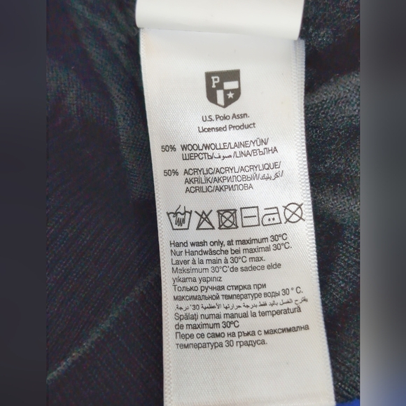 US Polo Assn. Wool Blend XXL Men's Black Sweater Lightweight - Picture 6 of 7